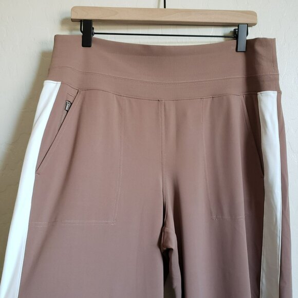 Athleta Brown Wide Leg Pants with White Stripe - Picture 6 of 14